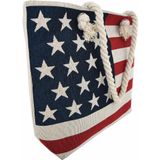 SEE-THRU MESH TOTE WITH FAUX LEATHER BOTTOM - USA FLAG 2