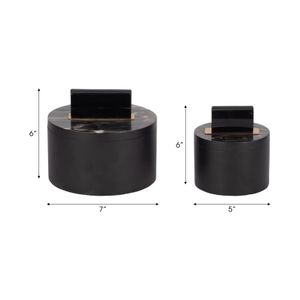 ELROYSIDE SET OF 2 BLACK BOXES 6 (IN) 9