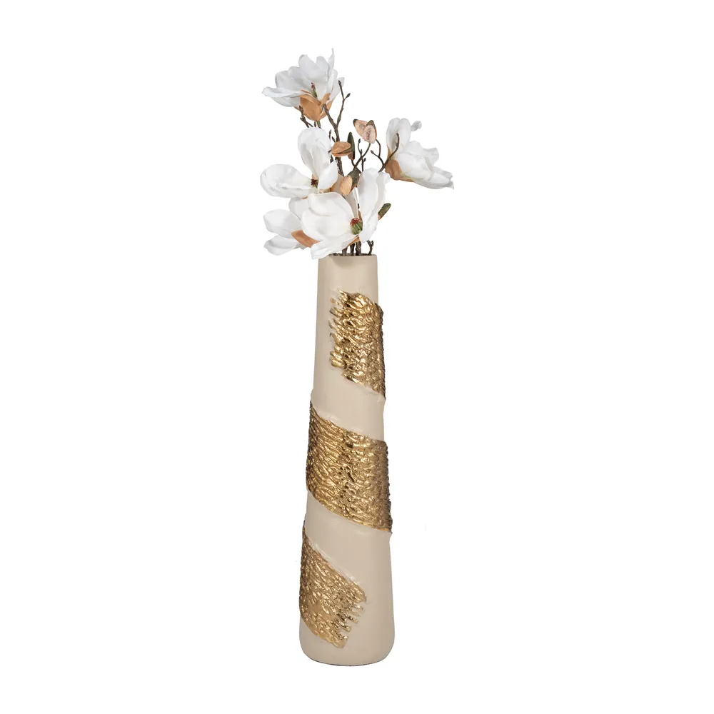 GREERWAY WHITE GLASS VASE 22 (IN)