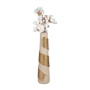 GREERWAY WHITE GLASS VASE 22 (IN) 4