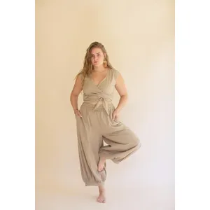 Drawstring Balloon Pant / Oatmeal 1