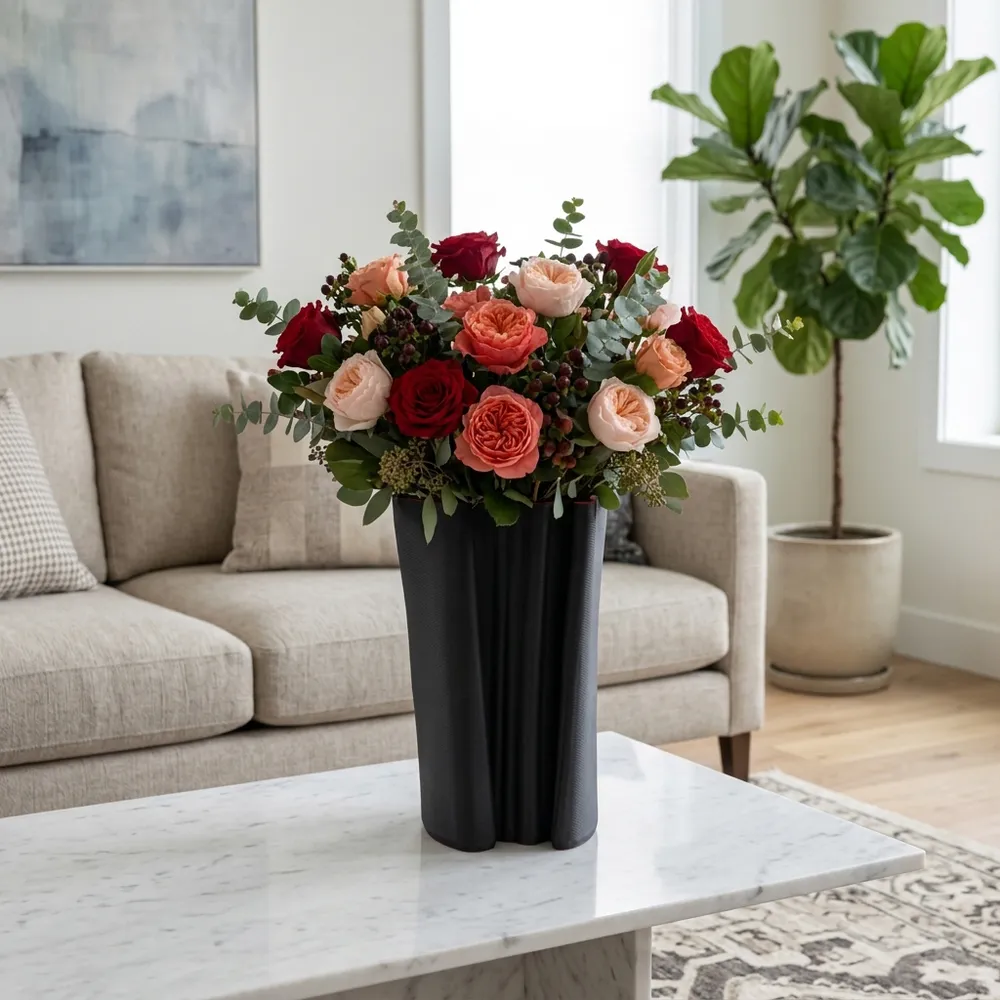 CLYDESIDE BLACK VASE 16 (IN)