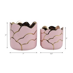 BRIGHTONROSE SET OF 2 PINK PLANTER 7 (IN) 10