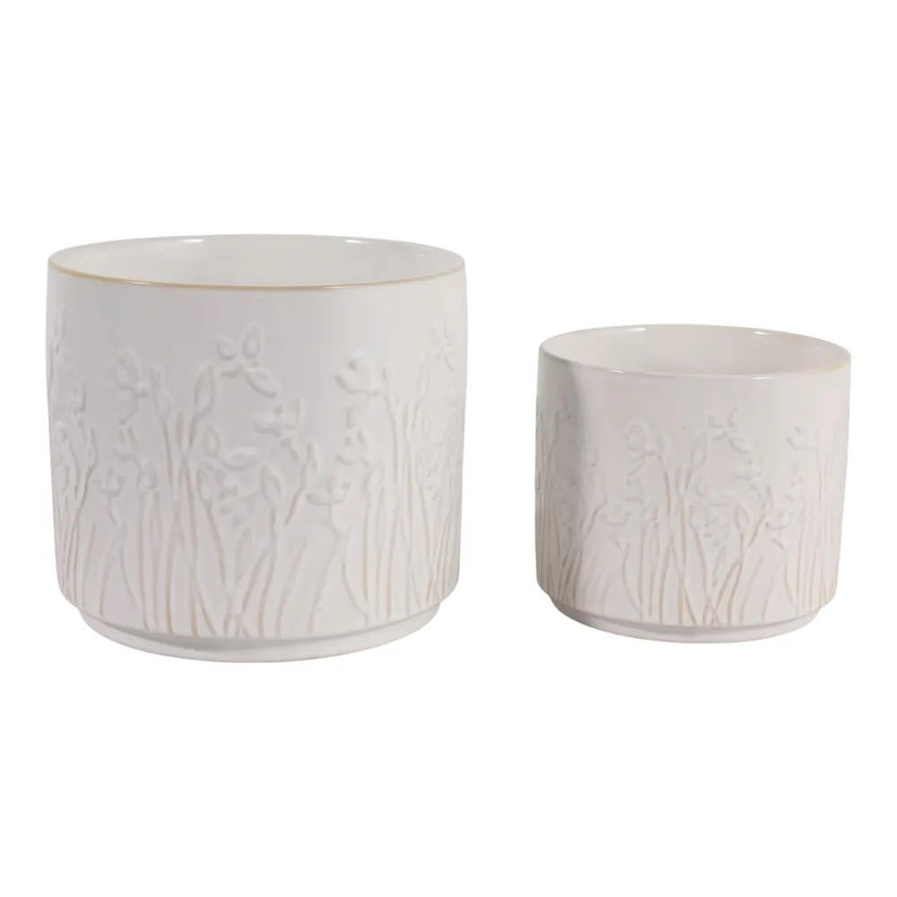 DANEBY SET OF 2 IVORY PLANTER 7 (IN)
