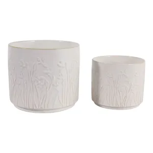 DANEBY SET OF 2 IVORY PLANTER 7 (IN) 1