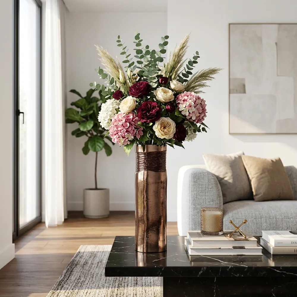 HAMDENWAY BRONZE GLASS VASE 18 (IN)