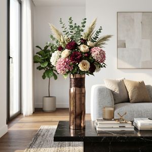 HAMDENWAY BRONZE GLASS VASE 18 (IN) 2