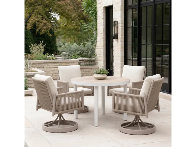 Rivan Swivel Dining Chair Beige 9