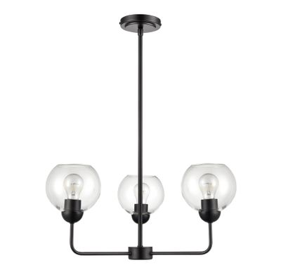 Boman 23'' Wide 3-Light Chandelier - Matte Black