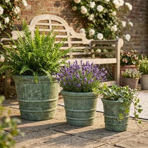 DORSETWELL SET OF 3 GREEN PLANTER 13 (IN) 2