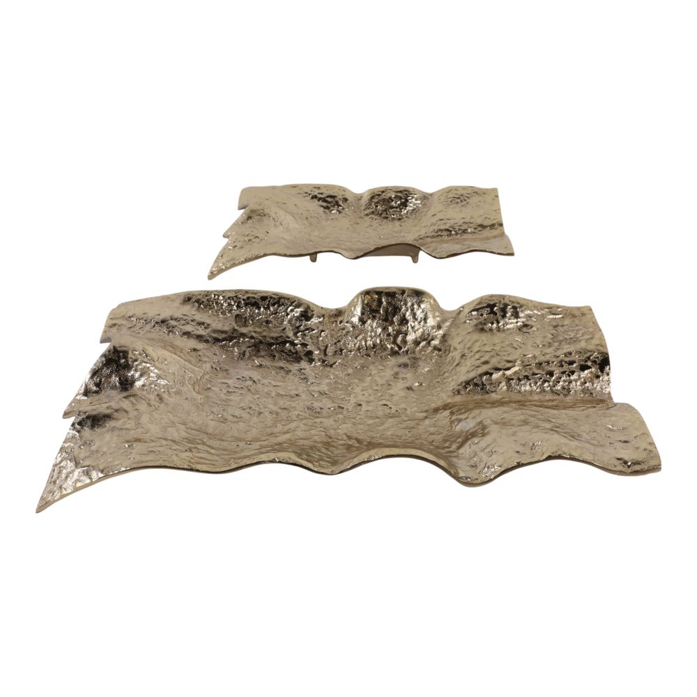 WAYLANDFORD SET OF 2 GOLD TRAY 3 (IN)