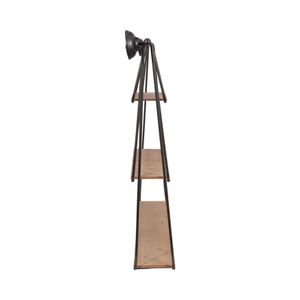 METAL/WOOD 29" 3-TIER HANGING WALL SHELF, BROWN 5