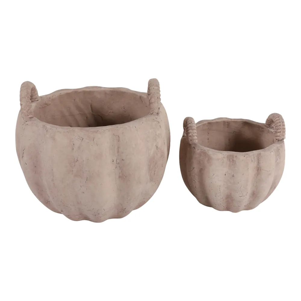 THEAHAM SET OF 2 ORANGE PLANTER 10 (IN)