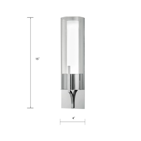 Slope 15'' High Integrated LED Sconce - Chrome