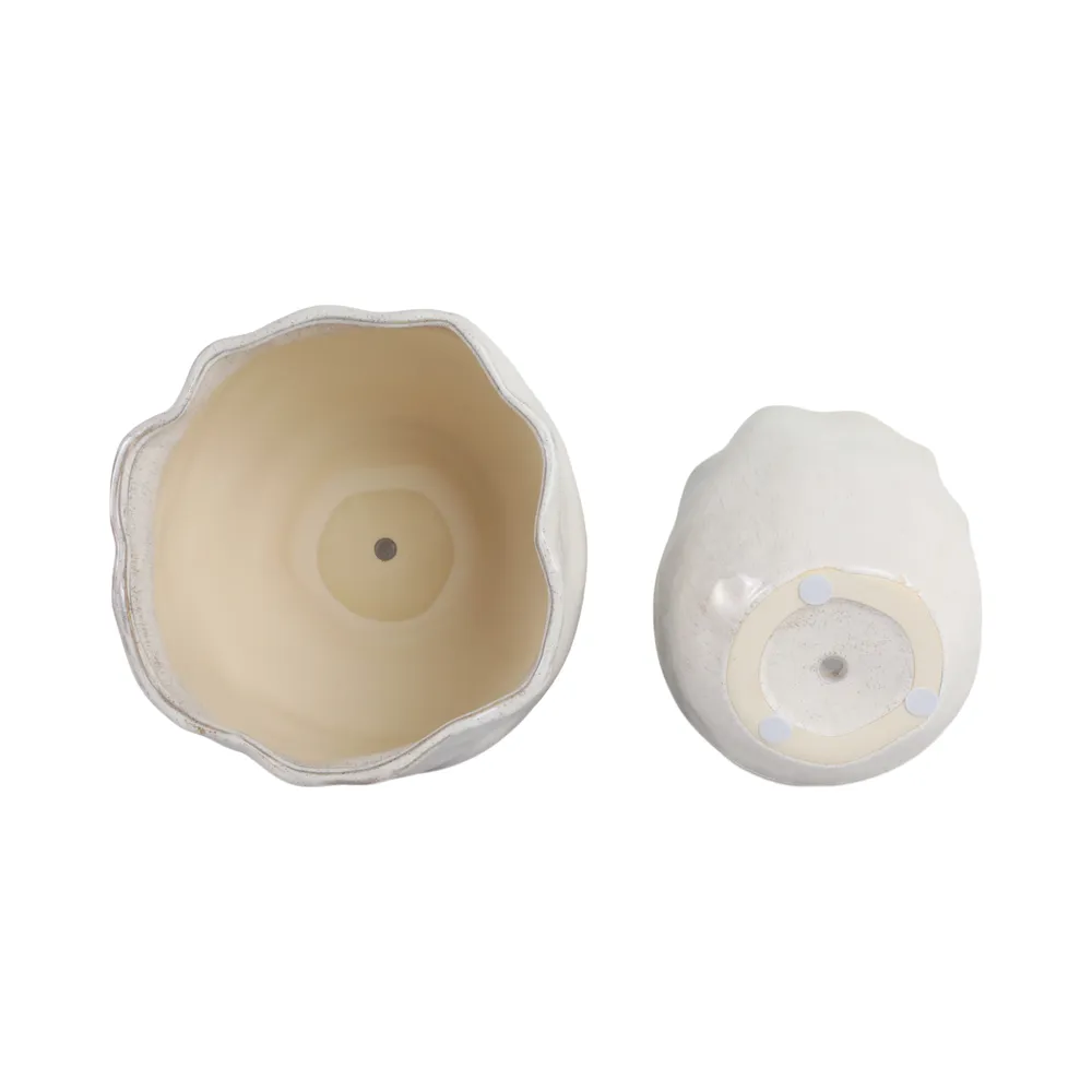 DRAPERSTONE SET OF 2 WHITE PLANTER 9 (IN)
