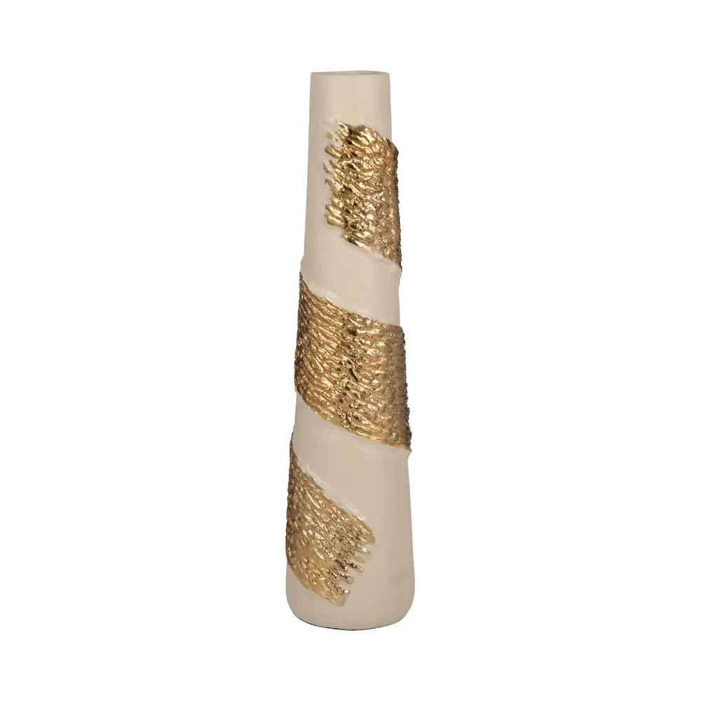 GREERWAY WHITE GLASS VASE 22 (IN)