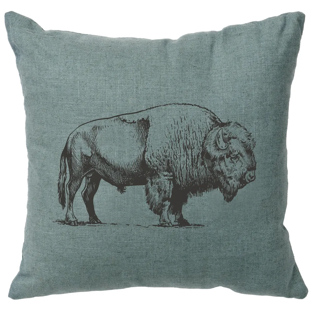 Image Pillow - Buffalo - Linen Ocean