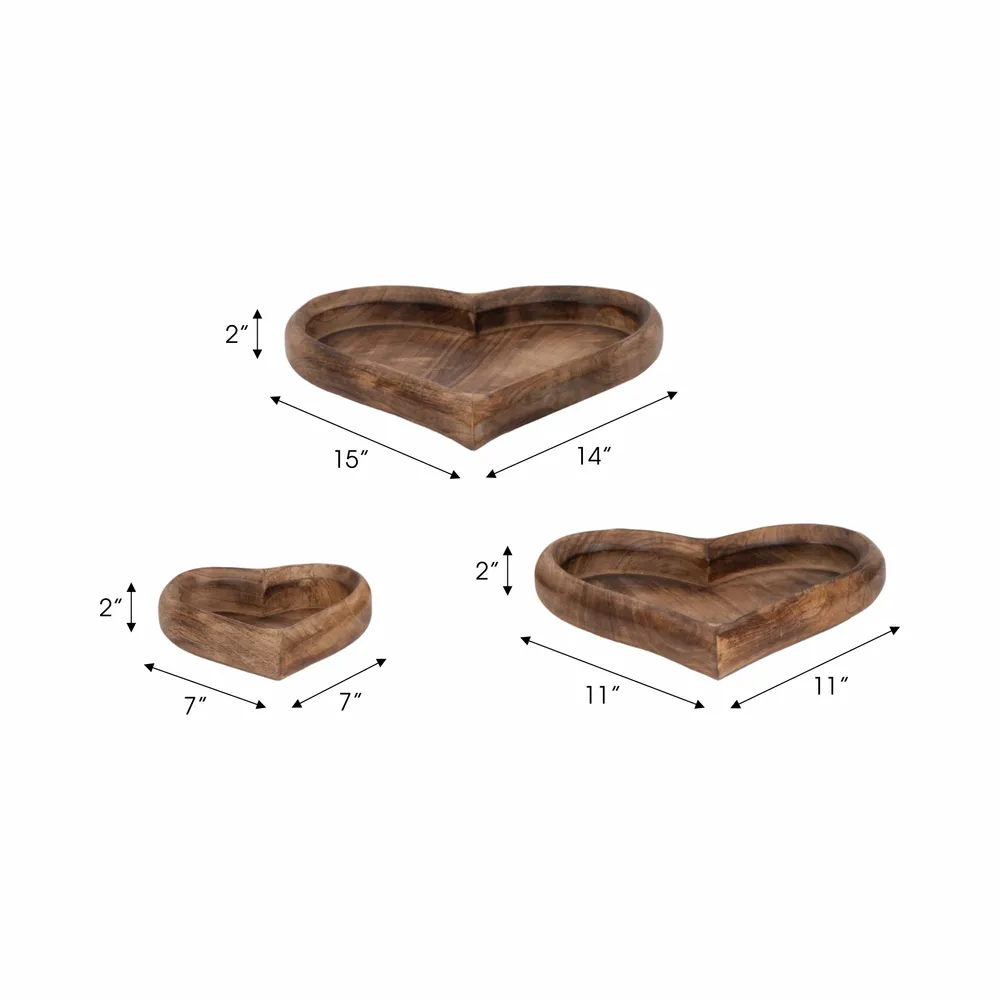 ISLESIDE SET OF 3 BROWN WOOD 2 (IN)
