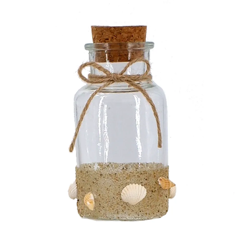 5" SHELL WRAPPED VASE W/ CORK
