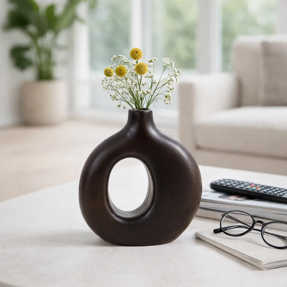 GRIFFINMOOR BROWN VASE 7 (IN)