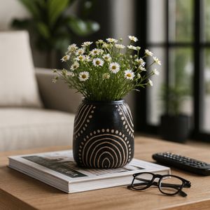 NORAMILL BLACK VASE 6 (IN) 10