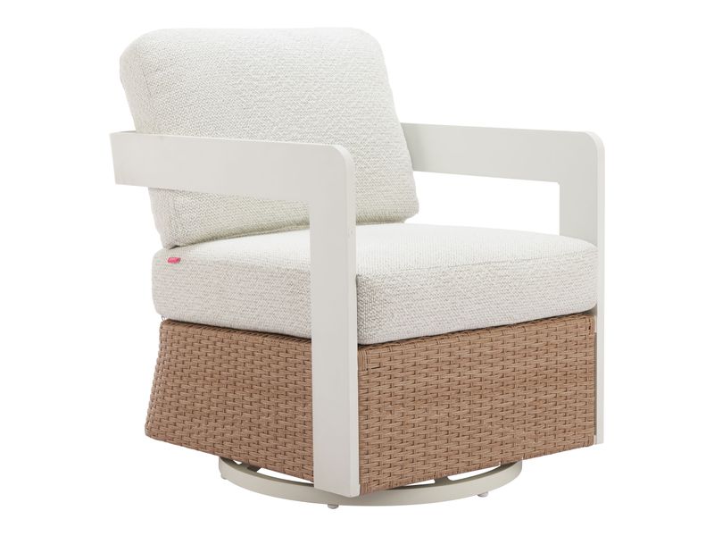 Gelo Swivel Chair White & Brown 7