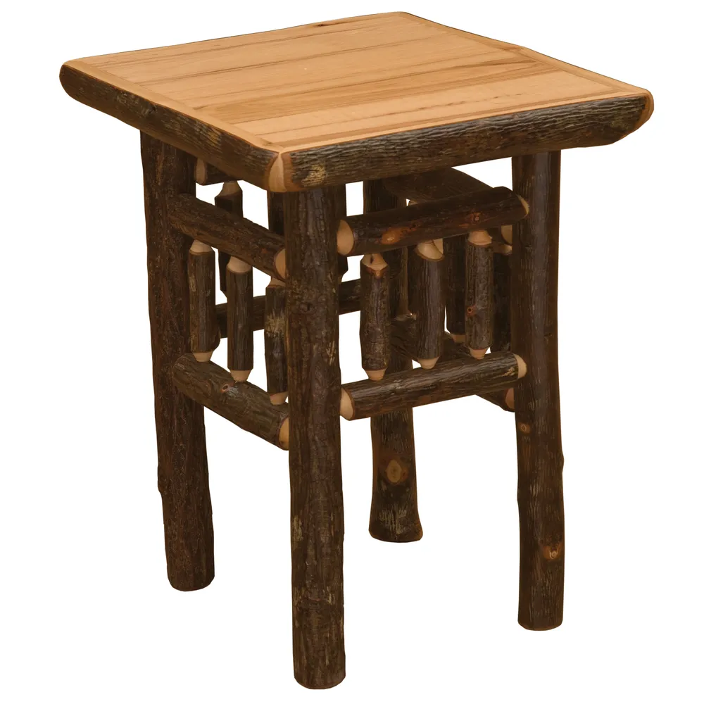 Hickory Log Open End Table - Natural