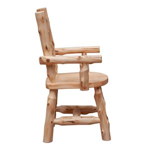 Cedar Ladder-back Log Arm Chair - Coffee 4