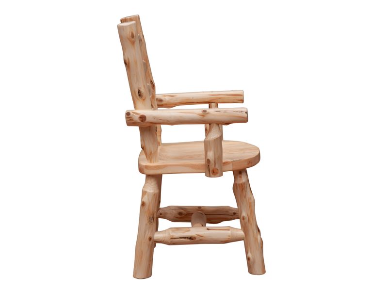 Cedar Ladder-back Log Arm Chair - Coffee 4