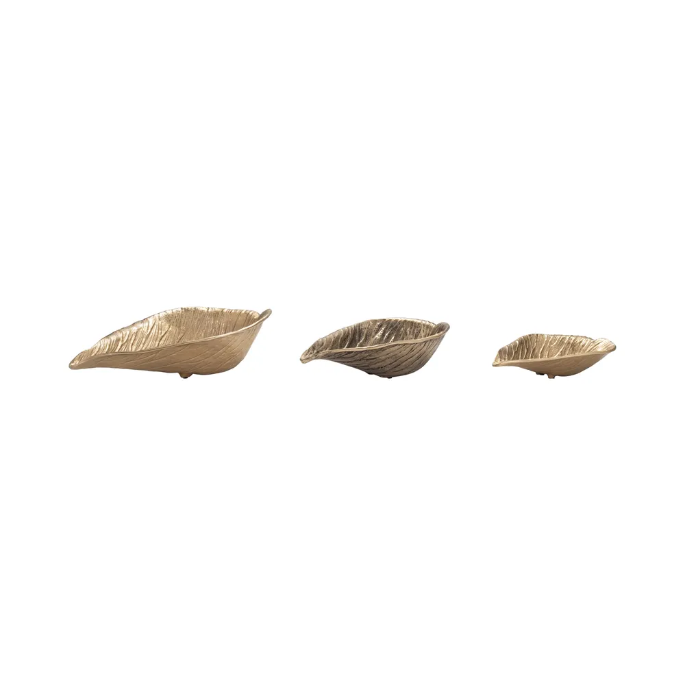 HEATHSHAW SET OF 3 GOLD BOWLS 5 (IN)