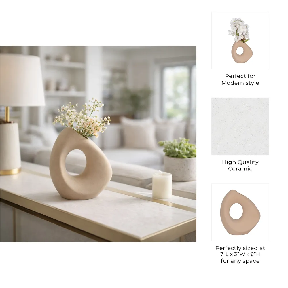ARMONLAND TAN VASE 8 (IN)