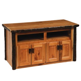 Hickory Log Widescreen Television Stand - Slate