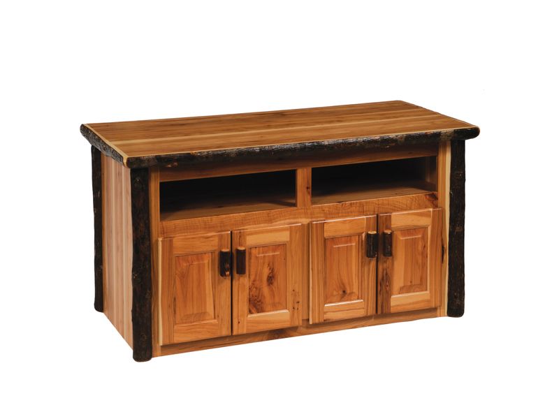 Hickory Log Widescreen Television Stand - Slate 2