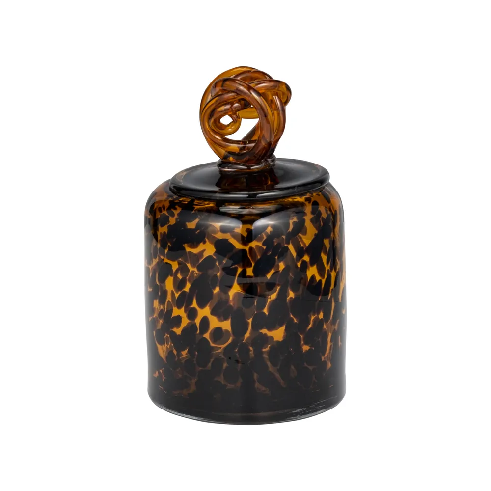 DIXONWELL ORANGE GLASS VASE 8 (IN)