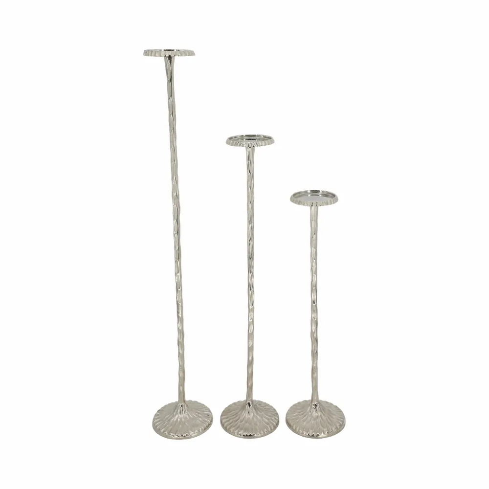 BREEFIELD SET OF 3 SILVER CANDLE HOLDER 40 (IN)
