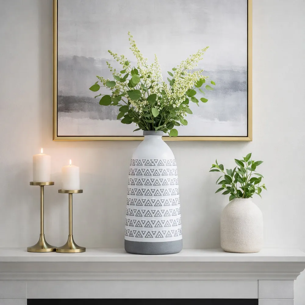 BROCKBEACH GRAY VASE 18 (IN)