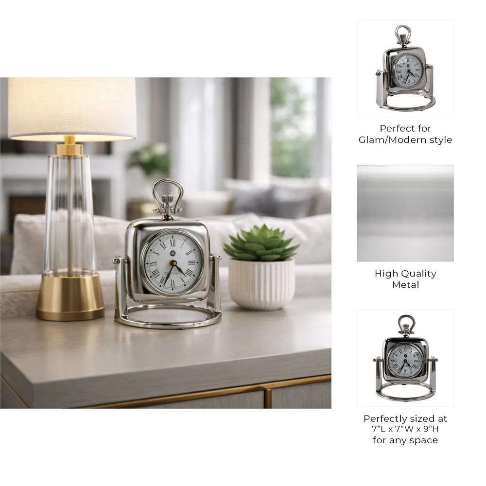 HARPERWICK SILVER CLOCK 9 (IN)