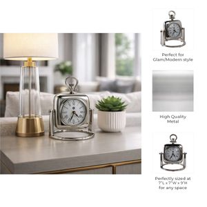 HARPERWICK SILVER CLOCK 9 (IN) 10