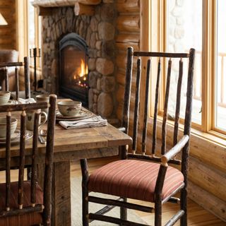 Hickory High Back Spoke Back Side Chair - 
Cinnamon Seat