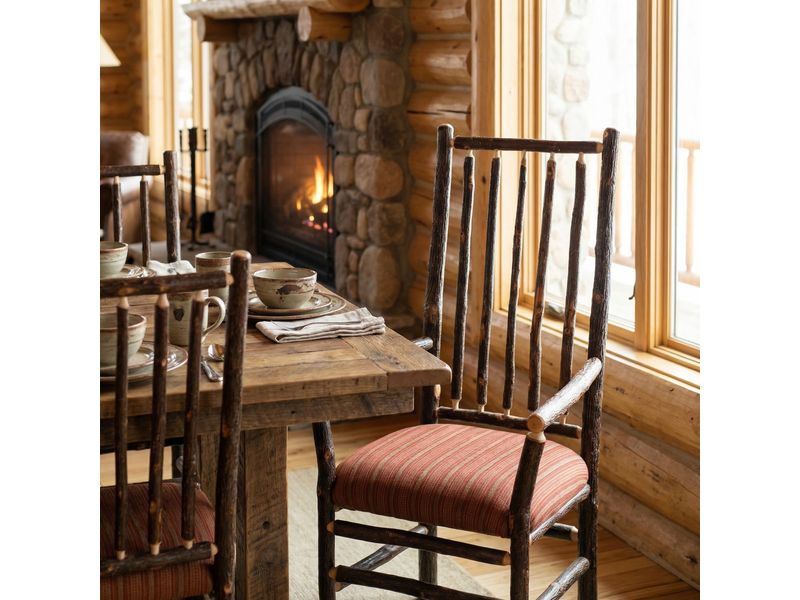 Hickory High Back Spoke Back Side Chair - 
Cinnamon Seat 1