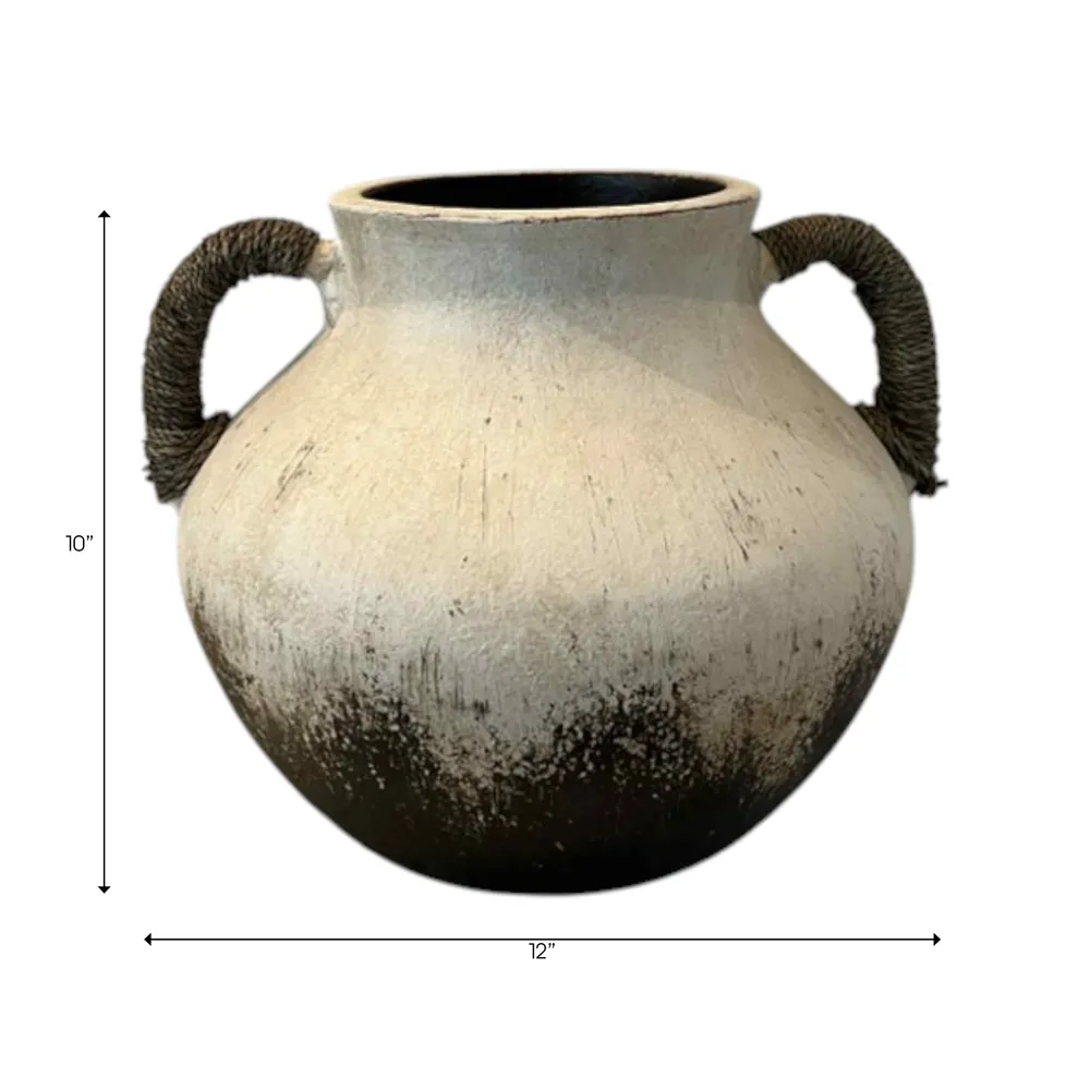 ALMAMILL WHITE VASE 10 (IN)