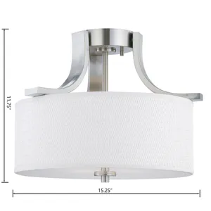 Pendenza 15.25'' Wide 2-Light Semi Flush Mount - Brushed Nickel 2