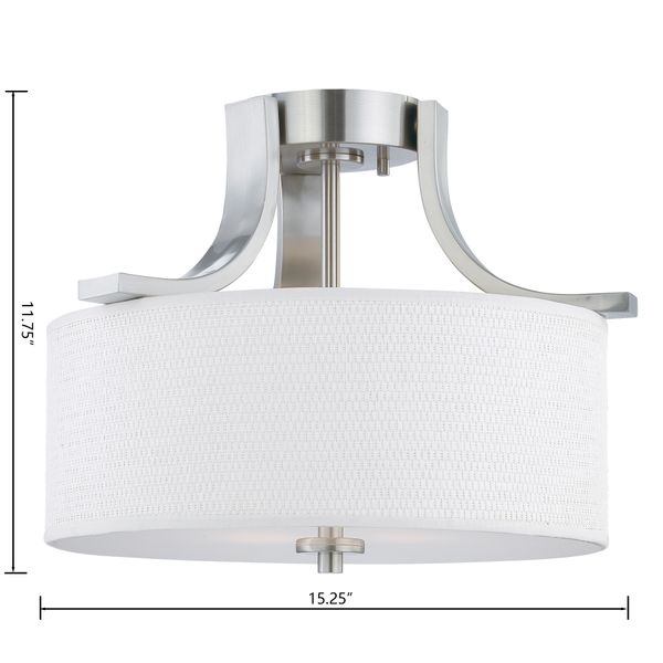 Pendenza 15.25'' Wide 2-Light Semi Flush Mount - Brushed Nickel