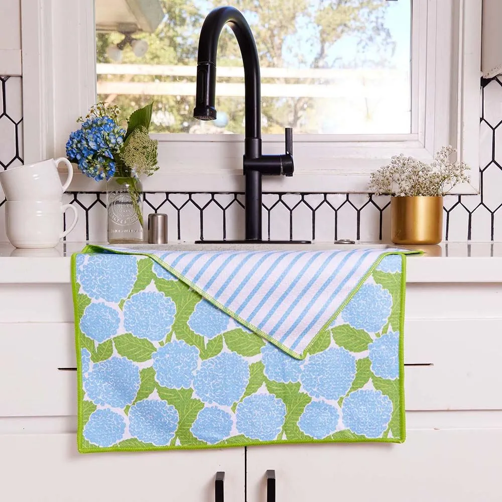 Blue Hydrangea Eco Kitchen Tea Towel