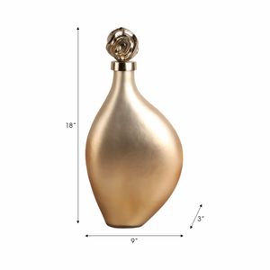 BAKERSHAW GOLD GLASS VASE 18 (IN) 10