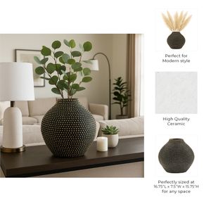 KEATONOAK BLACK VASE 16 (IN) 10