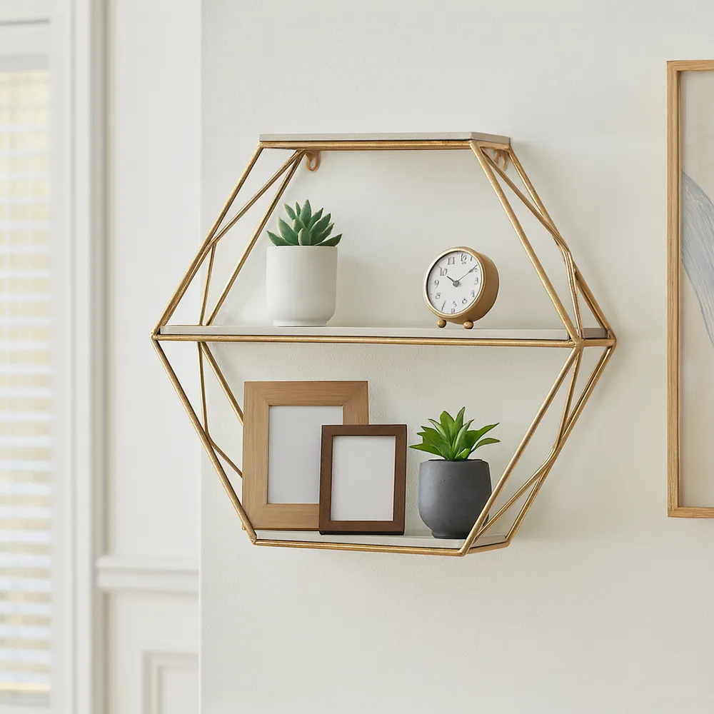 INGRIDHAVEN GOLD WALL SHELF 21 (IN)