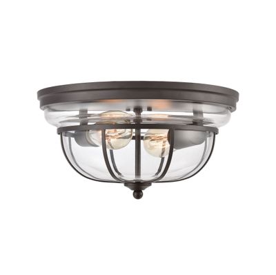Manhattan Boutique 13″ Wide 2-Light Flush Mount - Oil Rubbed Bronze