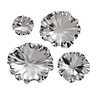 Petal Dimensional Wall Art - Set of 4 Silver