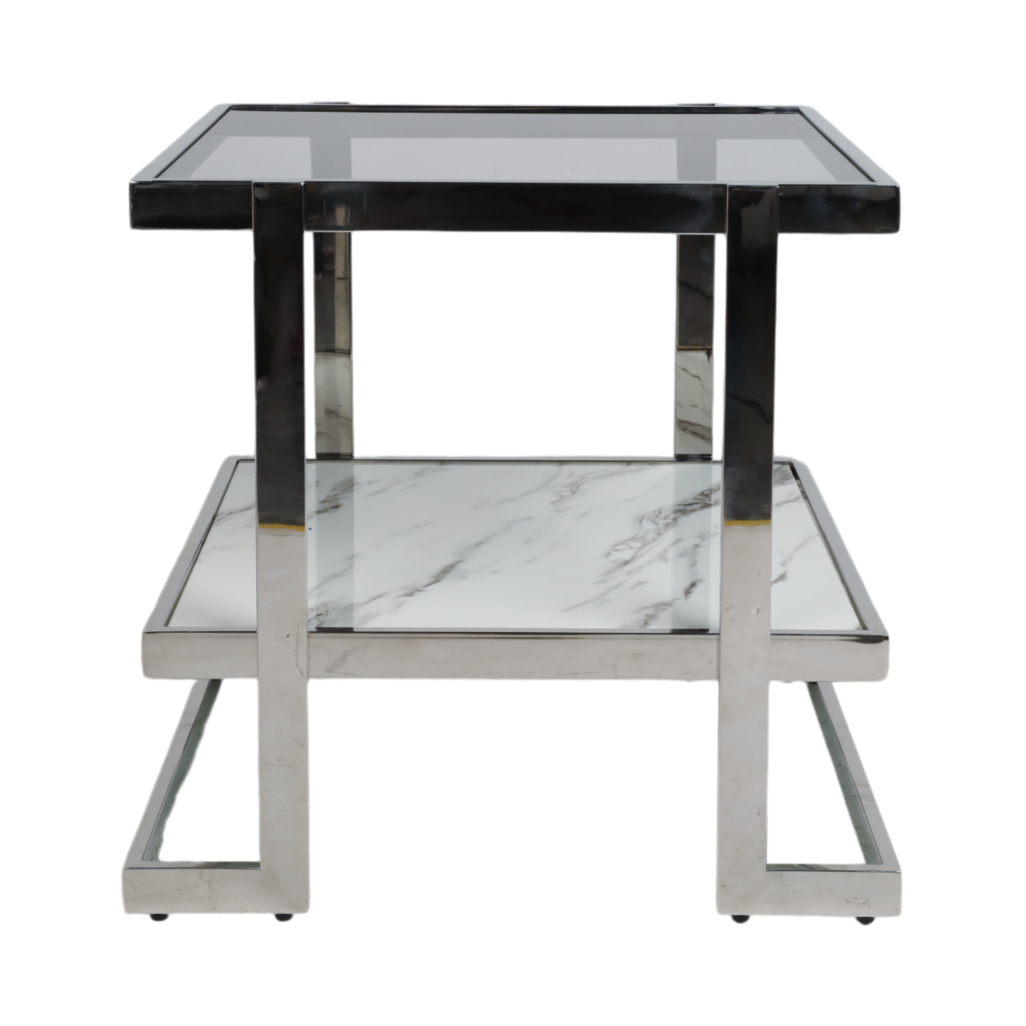 Metal/marble Glass Side Table, Gold/white Kd | Sagebrook Home
